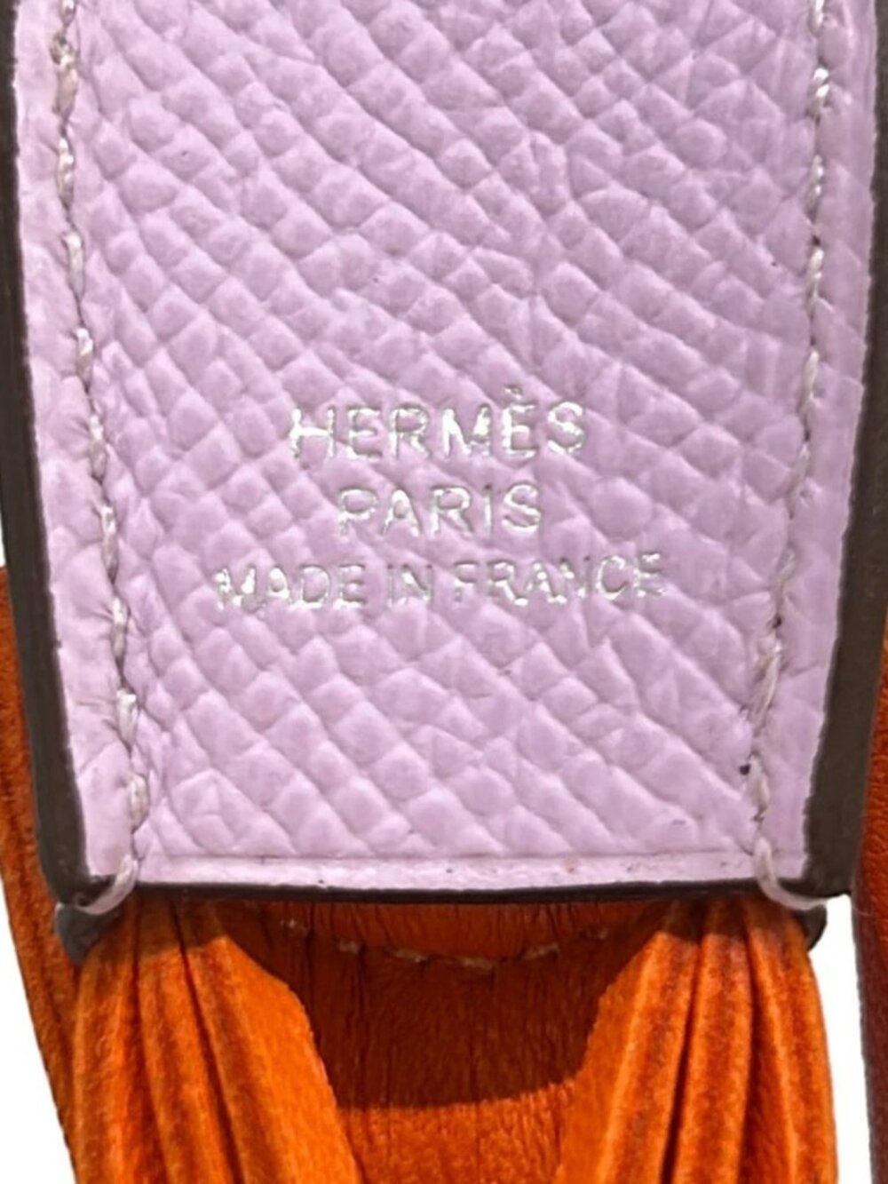 HERMES Poisson Charm Guimauve Feu Purple Agneau Milo Veau Epsom Veau Swift G - Picture 3 of 7